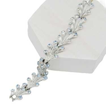 Blue Rhinestone Branch Bracelet Silver Tone 6 1/2… - image 1