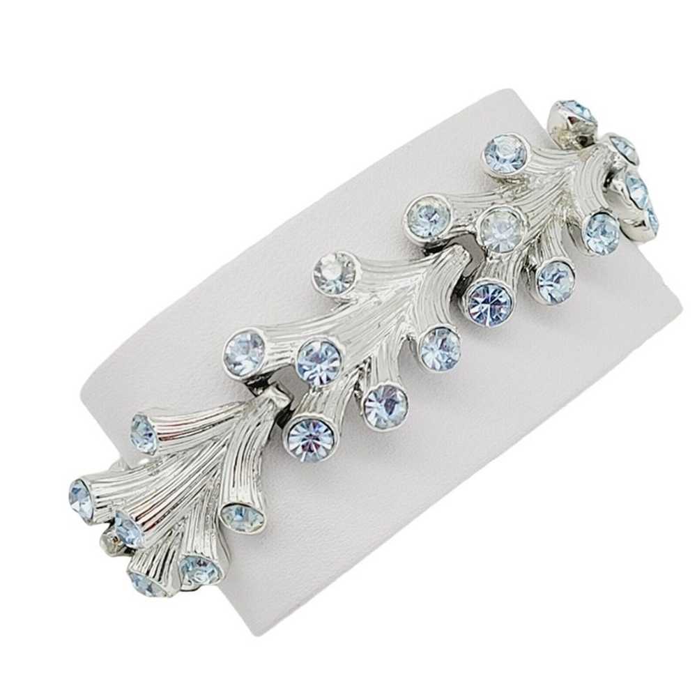 Blue Rhinestone Branch Bracelet Silver Tone 6 1/2… - image 3