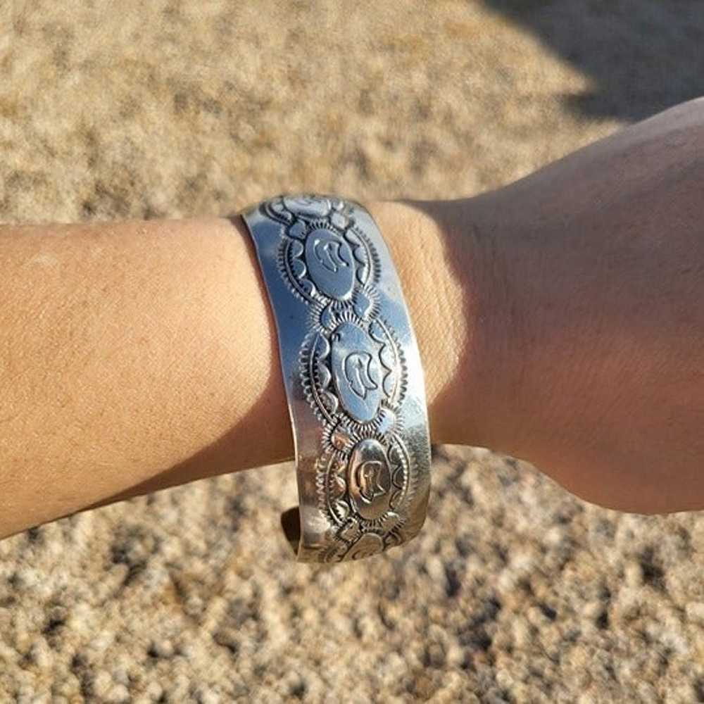Vintage Native American Tribal Design Cuff Bracel… - image 2