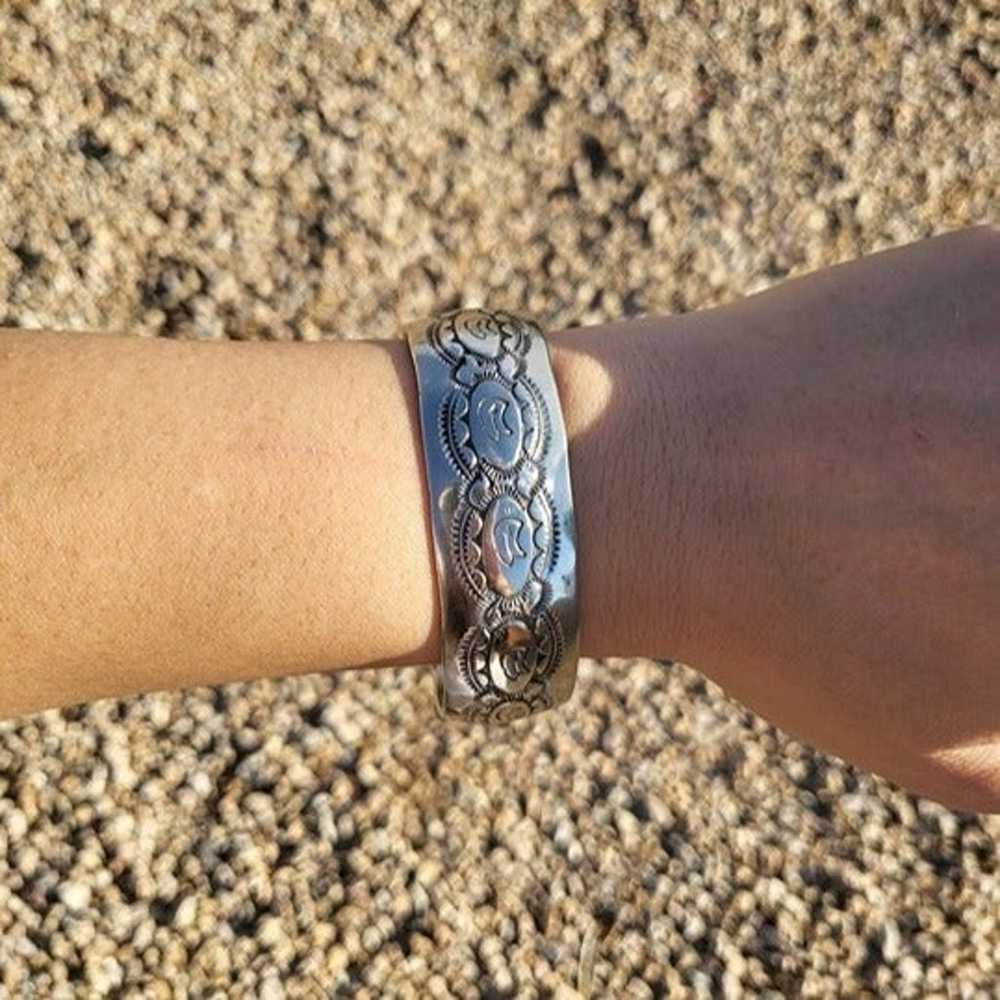 Vintage Native American Tribal Design Cuff Bracel… - image 4