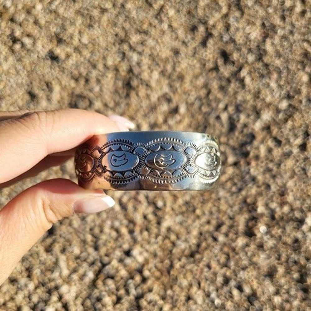 Vintage Native American Tribal Design Cuff Bracel… - image 5