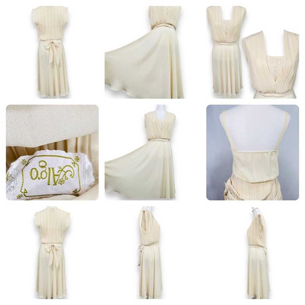 Vintage Algo 80s does 30s Womens Ivory Classic Pl… - image 3
