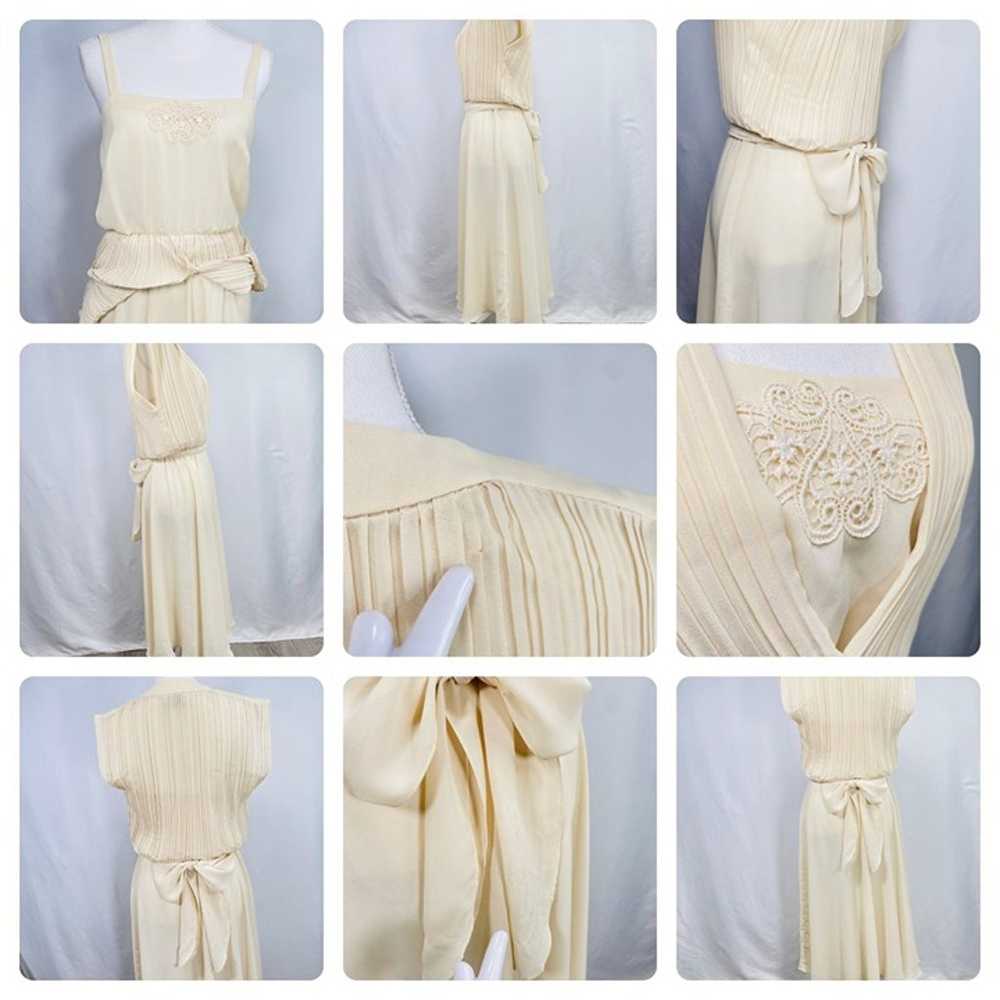 Vintage Algo 80s does 30s Womens Ivory Classic Pl… - image 4