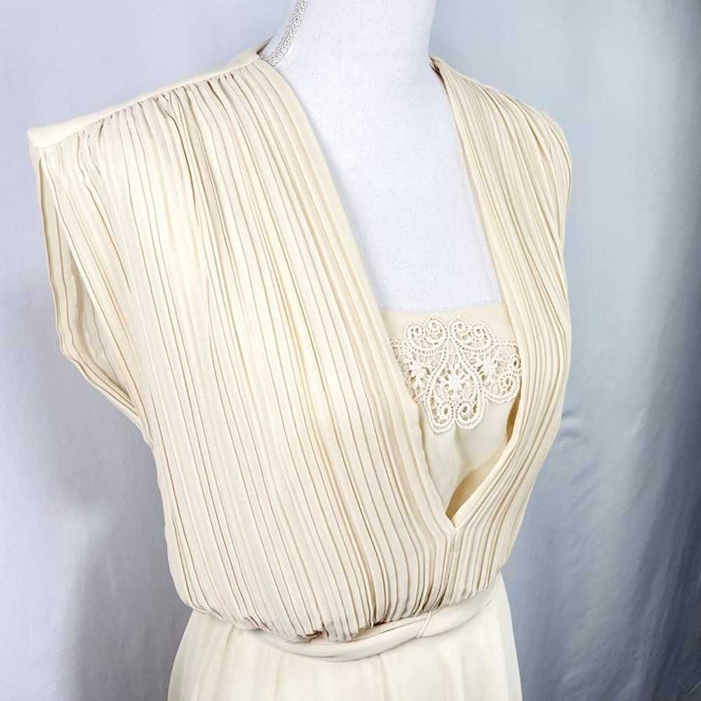 Vintage Algo 80s does 30s Womens Ivory Classic Pl… - image 8