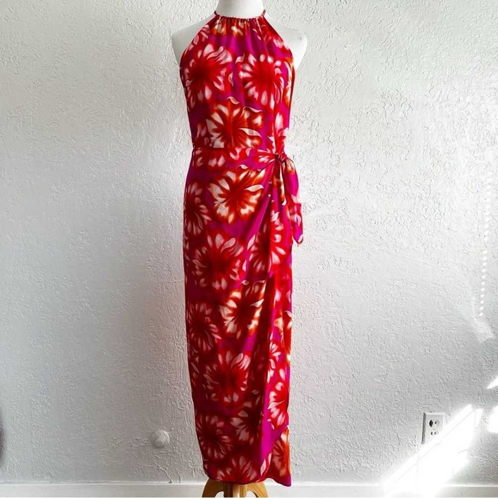 Vintage August Hale 90’s floral sarong silk maxi … - image 2
