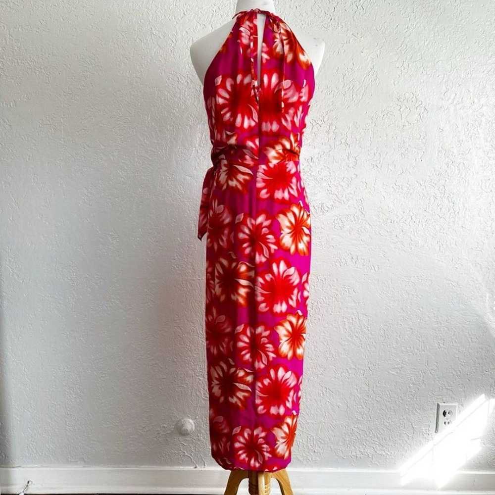 Vintage August Hale 90’s floral sarong silk maxi … - image 5