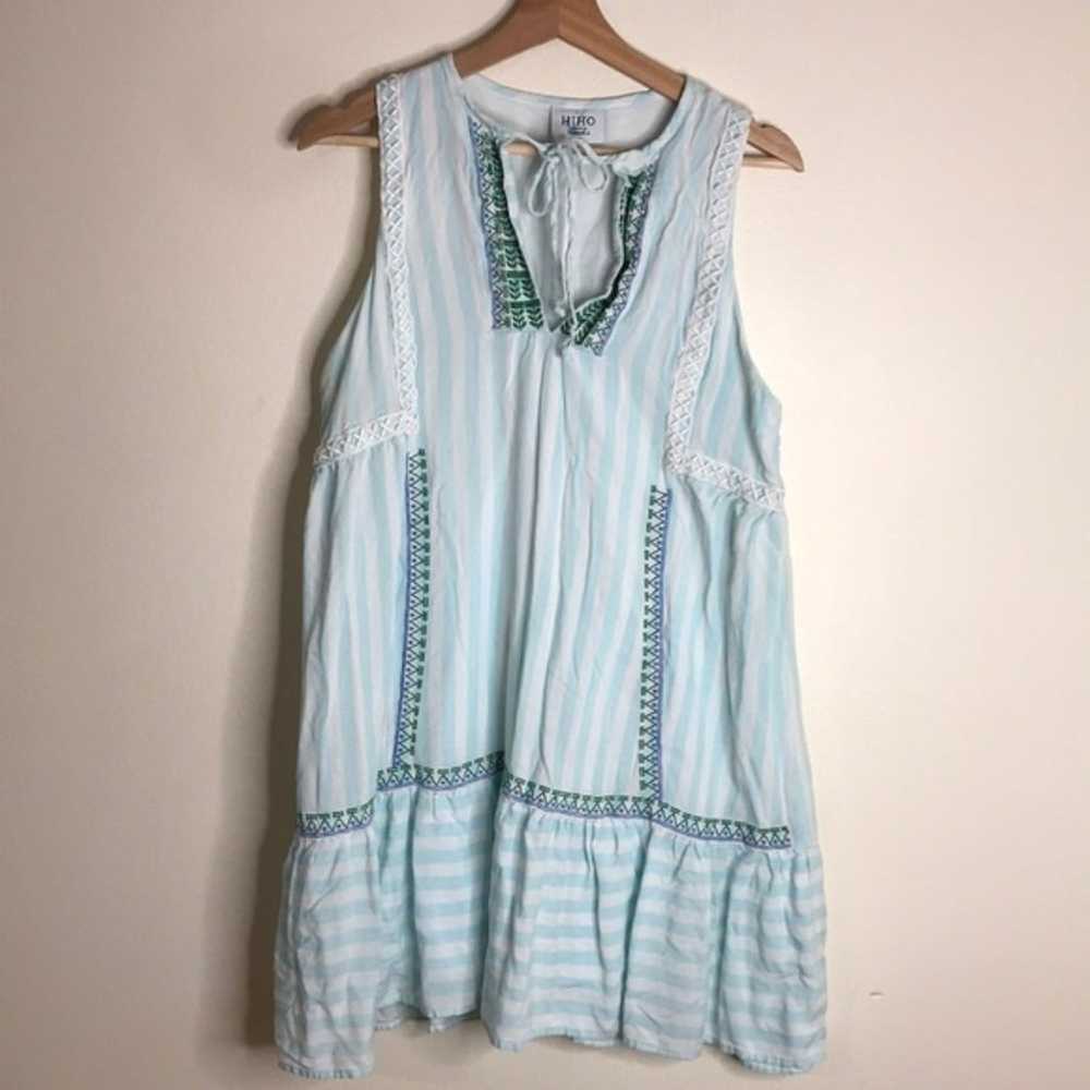 HIHO Calypso Mini Dress 100% rayon in sea spray s… - image 2