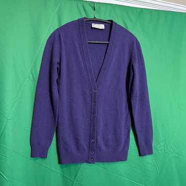 JAEGER purple cardigan cashmere made in England v… - image 1