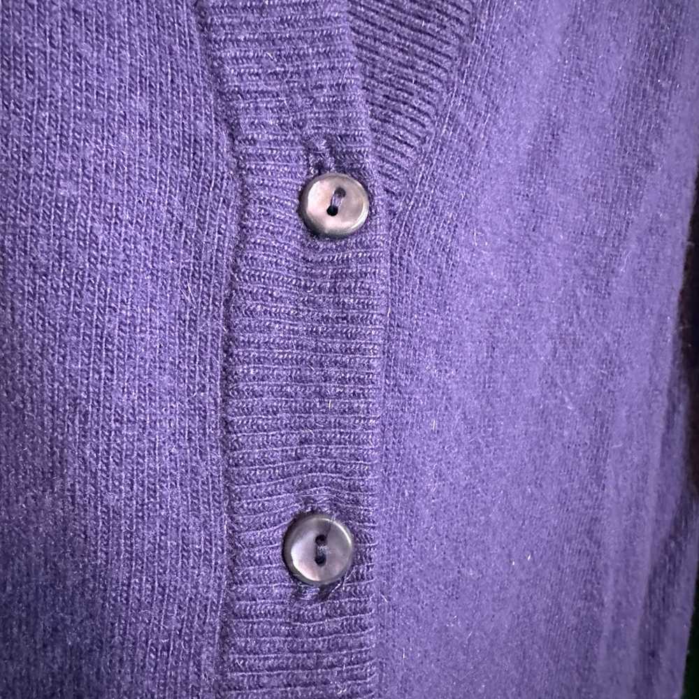 JAEGER purple cardigan cashmere made in England v… - image 3