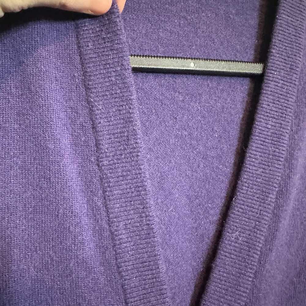 JAEGER purple cardigan cashmere made in England v… - image 4