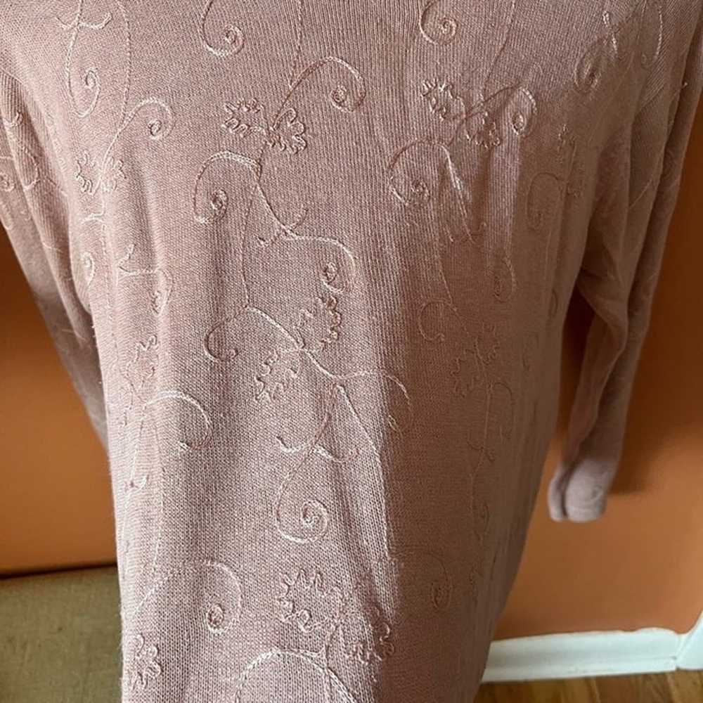 Vintage Eagles Eye Pale Pink Sweater Top Long Sle… - image 2