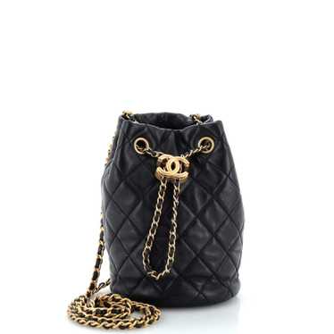 CHANEL Pearl Crush Bucket Bag Quilted Lambskin