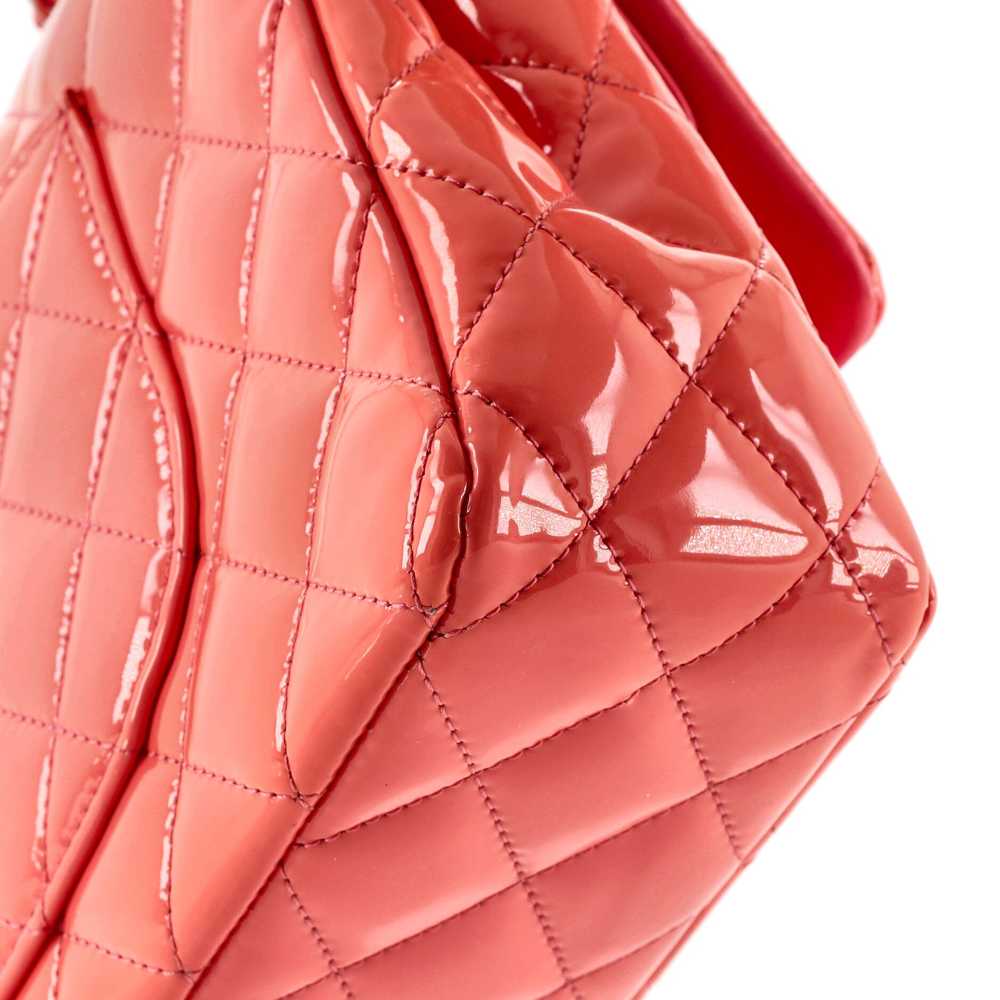 CHANEL Classic Double Flap Bag Quilted Patent Med… - image 6