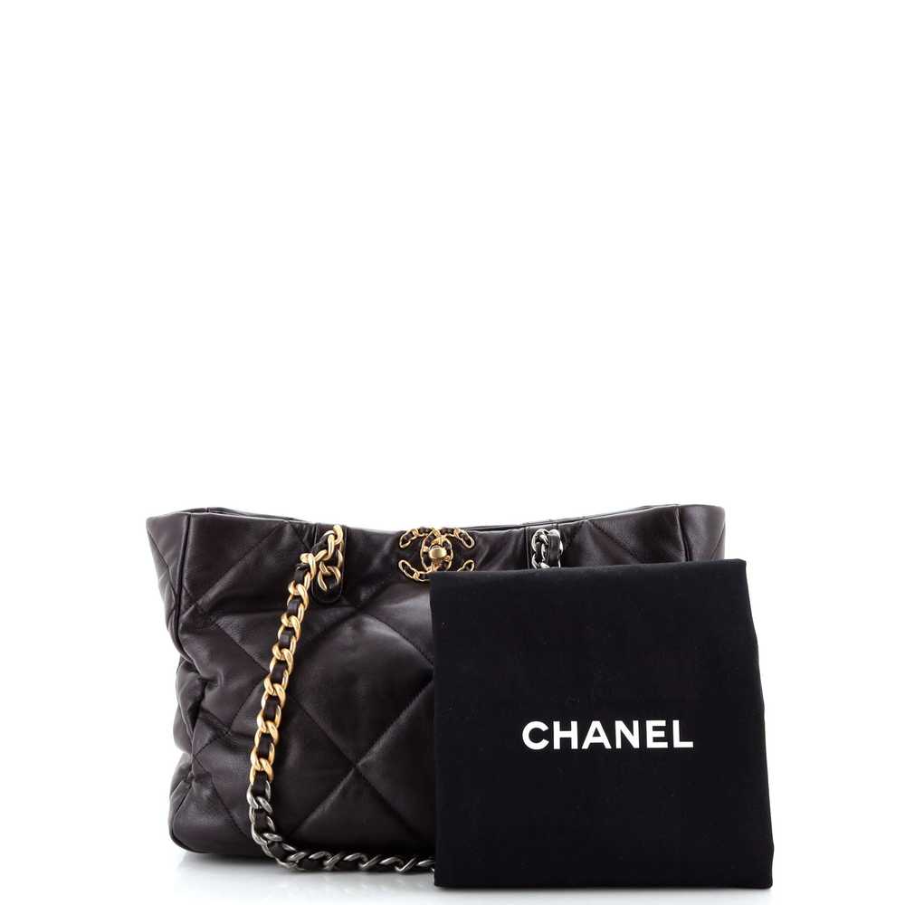 CHANEL 19 Shopping Bag Quilted Leather East West - image 2