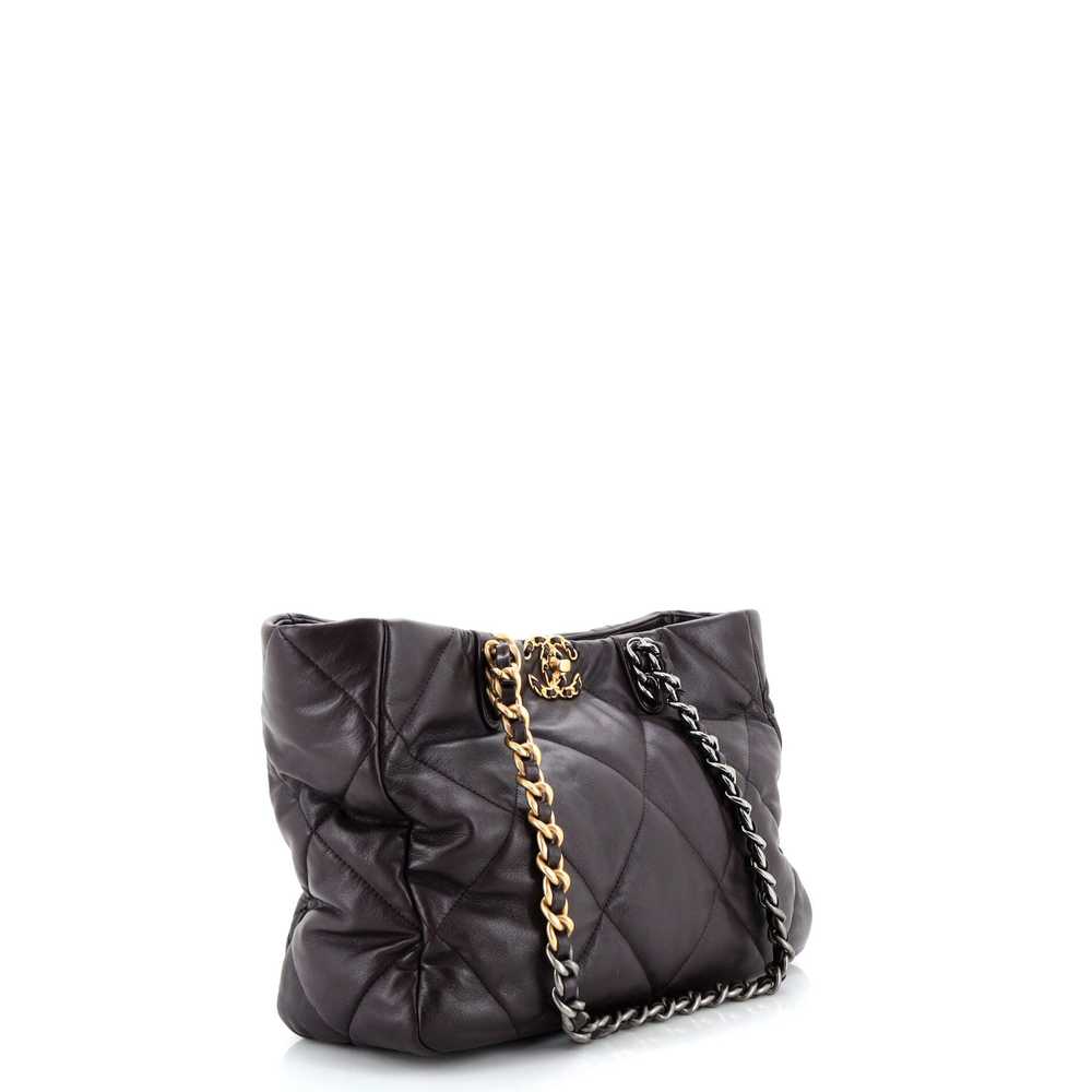 CHANEL 19 Shopping Bag Quilted Leather East West - image 3