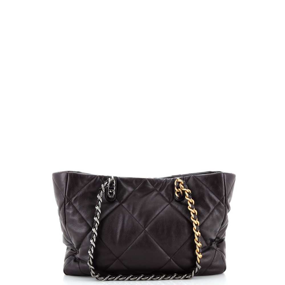 CHANEL 19 Shopping Bag Quilted Leather East West - image 4