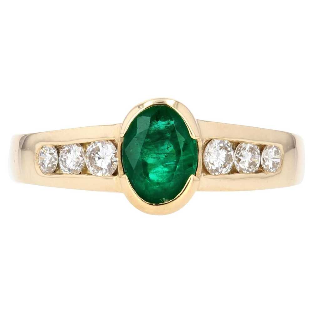 French Modern 0, 60 Carat Emerald Diamonds 18 Kar… - image 1