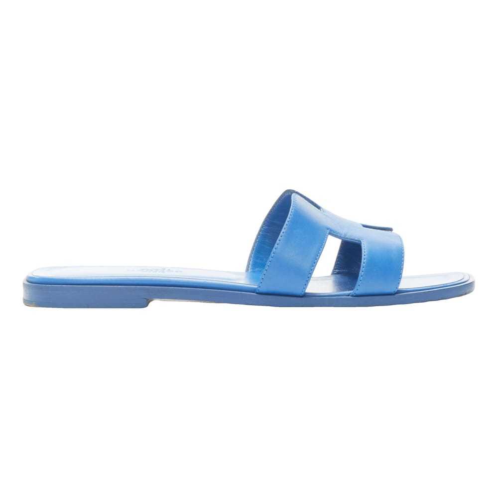 Hermès Oran leather flip flops - image 1