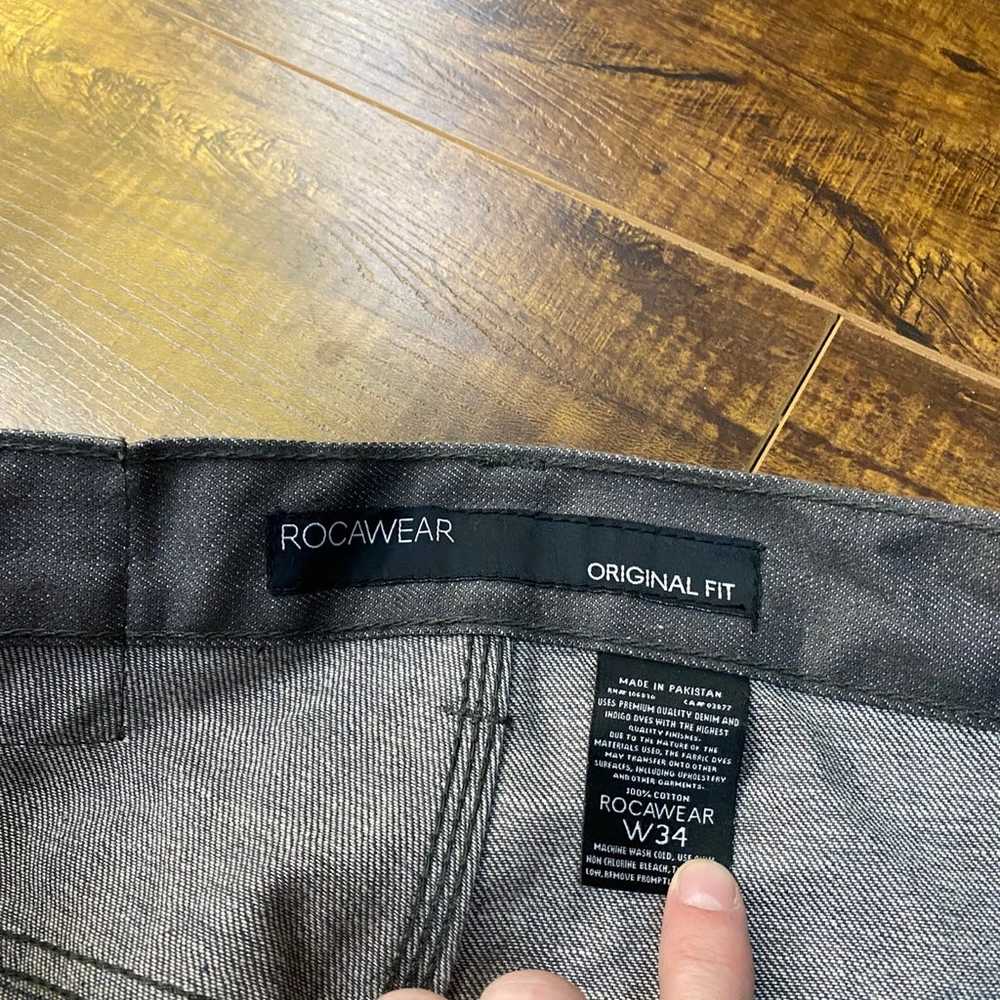 Vintage Rocawear 90’s Y2K 34x34 Grey Jeans Denim … - image 5