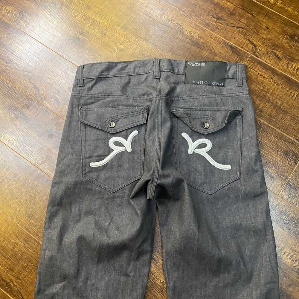 Vintage Rocawear 90’s Y2K 34x34 Grey Jeans Denim … - image 8