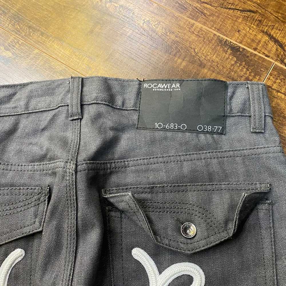 Vintage Rocawear 90’s Y2K 34x34 Grey Jeans Denim … - image 9