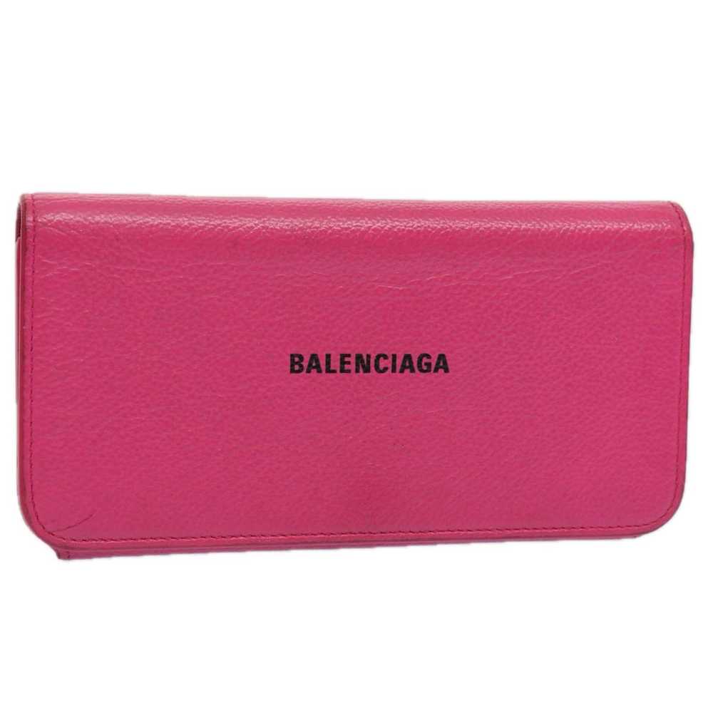 Balenciaga BALENCIAGA Long Wallet Leather Pink 59… - image 1