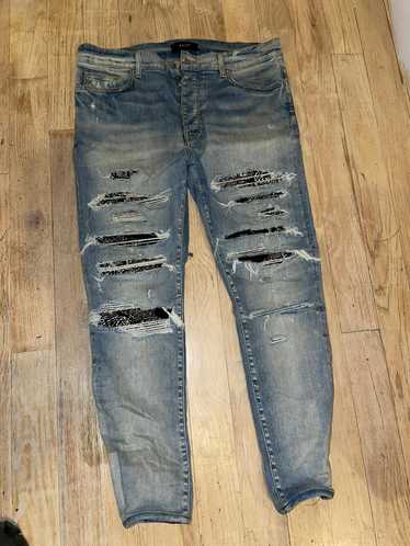 Amiri Black Bandana Patch Thrasher Jeans - image 1