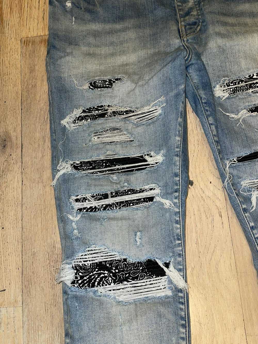 Amiri Black Bandana Patch Thrasher Jeans - image 2