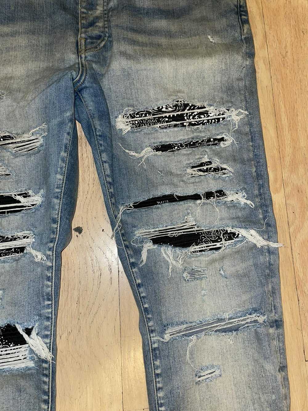 Amiri Black Bandana Patch Thrasher Jeans - image 3
