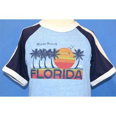 Vintage vtg 80s MIAMI BEACH FLORIDA STRIPED SUNSET