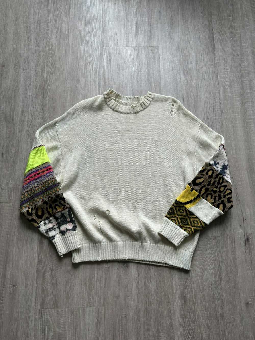 Kapital 5G Cotton Knit Hippie Sleeve Crew Sweater - image 1