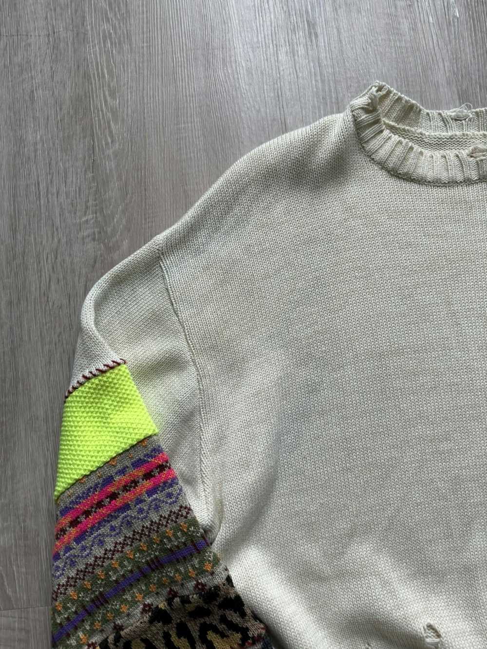 Kapital 5G Cotton Knit Hippie Sleeve Crew Sweater - image 2