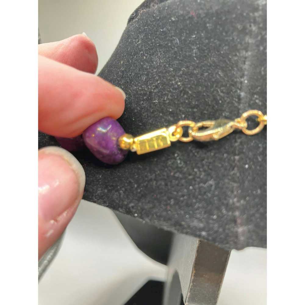 Other Purple Crystal Pendant & Gold-Tone Filigree… - image 8