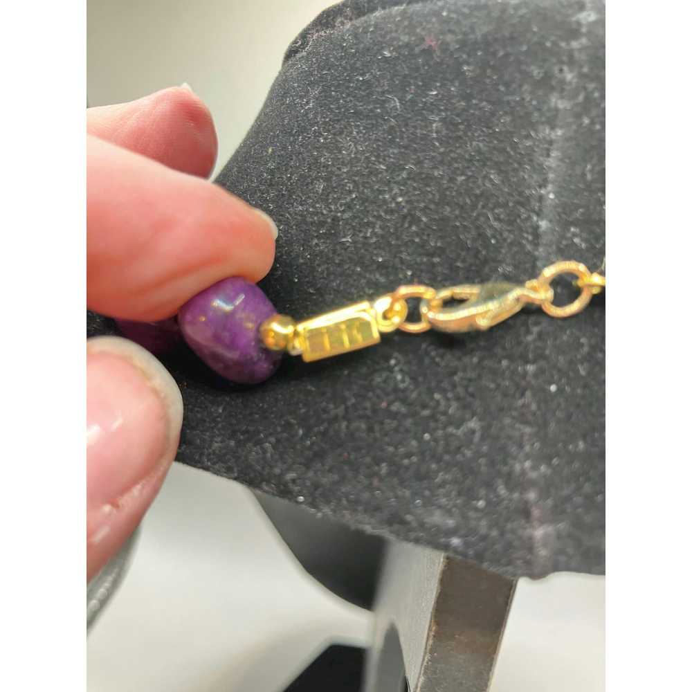 Other Purple Crystal Pendant & Gold-Tone Filigree… - image 9