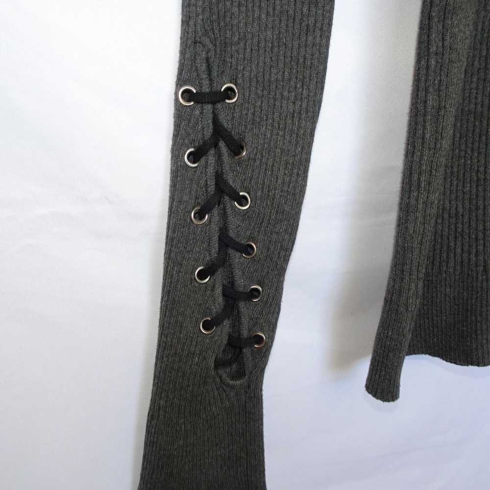 Avant Garde John & Jenn Gray Ribbed Lace Up Sleev… - image 3