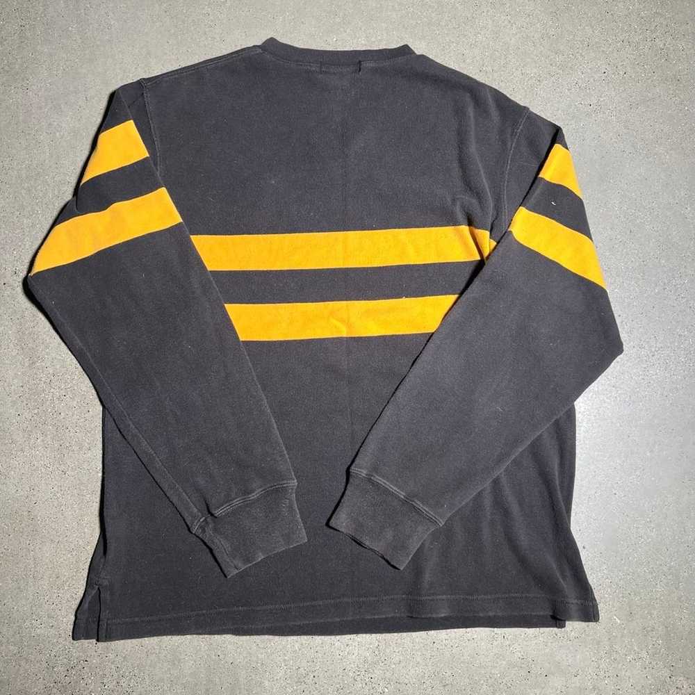 Vintage black and yellow polo sweater v neck - image 2