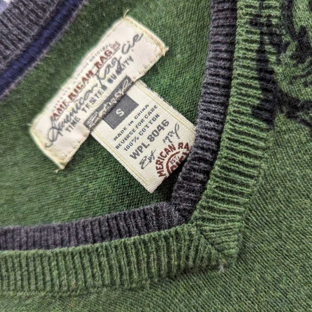 Y2K Cotton Lion Emblem American Rag Company Green… - image 7