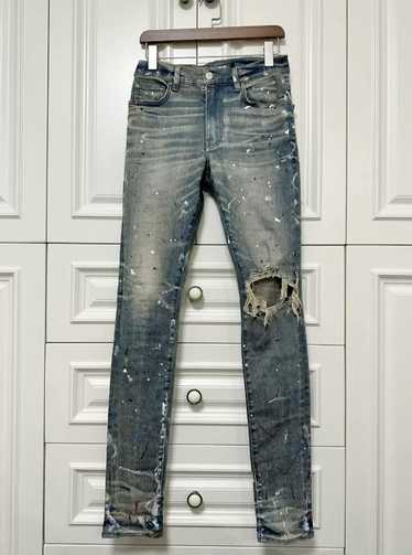 Amiri Amiri Splash-Ink Blue Jeans