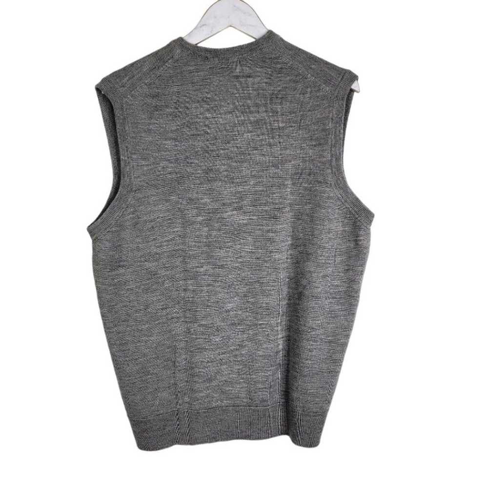 PRINGLE Sweater Mens Large Gray Lambswool Vest Sc… - image 2