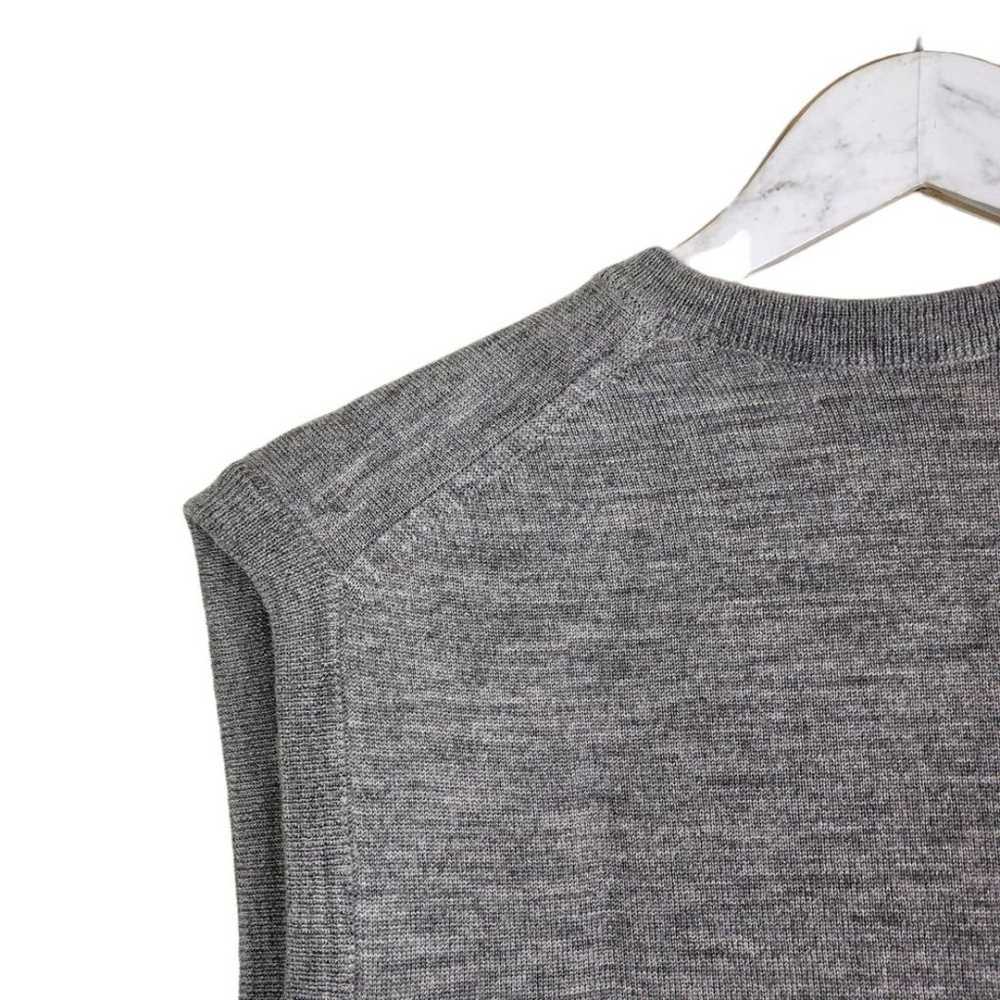 PRINGLE Sweater Mens Large Gray Lambswool Vest Sc… - image 3