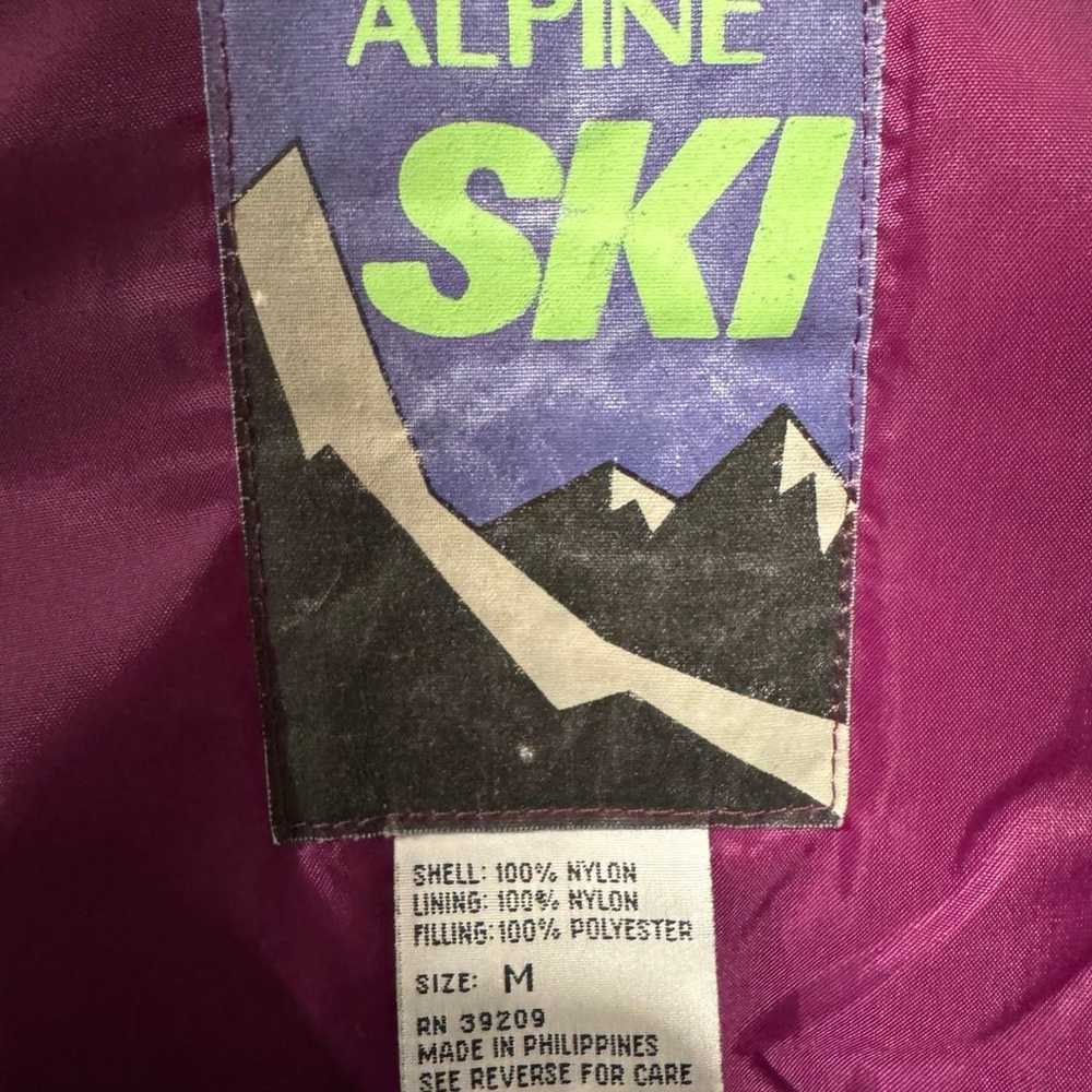 Vintage 90s Alpine Ski Jacket Retro - Teal Purple… - image 3