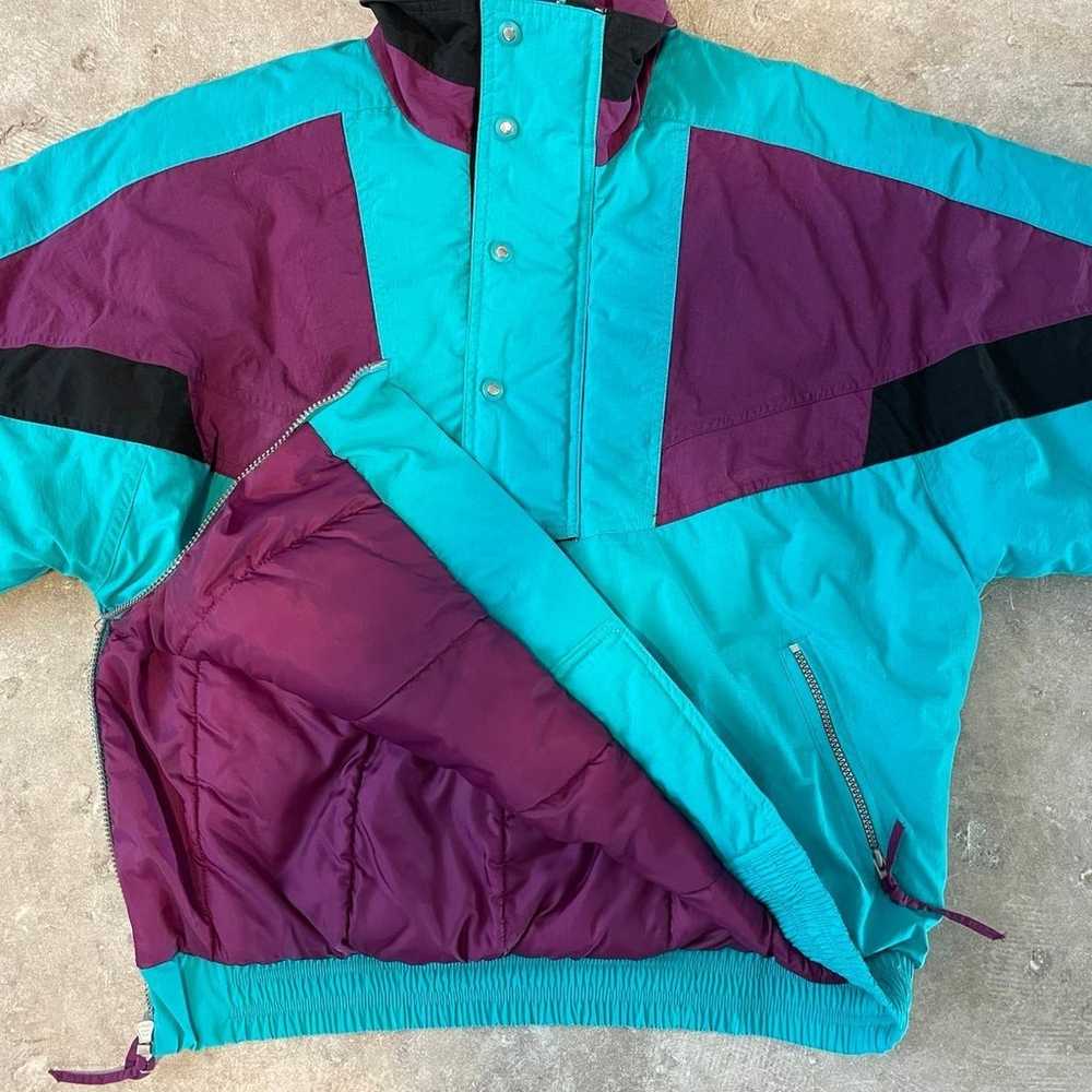 Vintage 90s Alpine Ski Jacket Retro - Teal Purple… - image 6