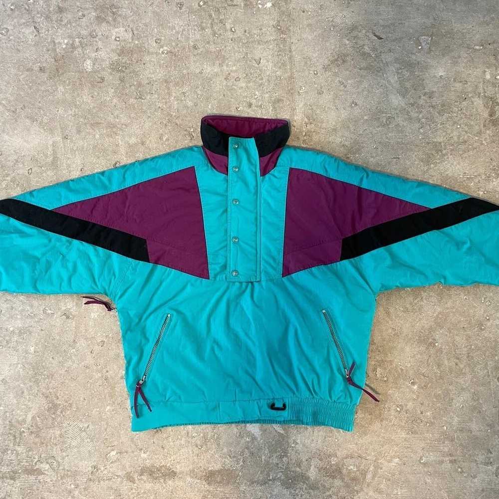 Vintage 90s Alpine Ski Jacket Retro - Teal Purple… - image 7