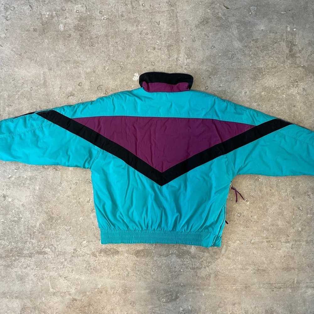 Vintage 90s Alpine Ski Jacket Retro - Teal Purple… - image 8