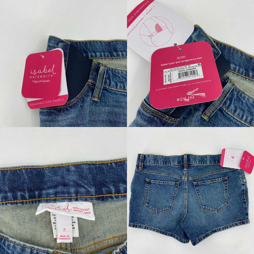 Vintage Isabel Maternity Denim Shorts Women's 2 B… - image 4