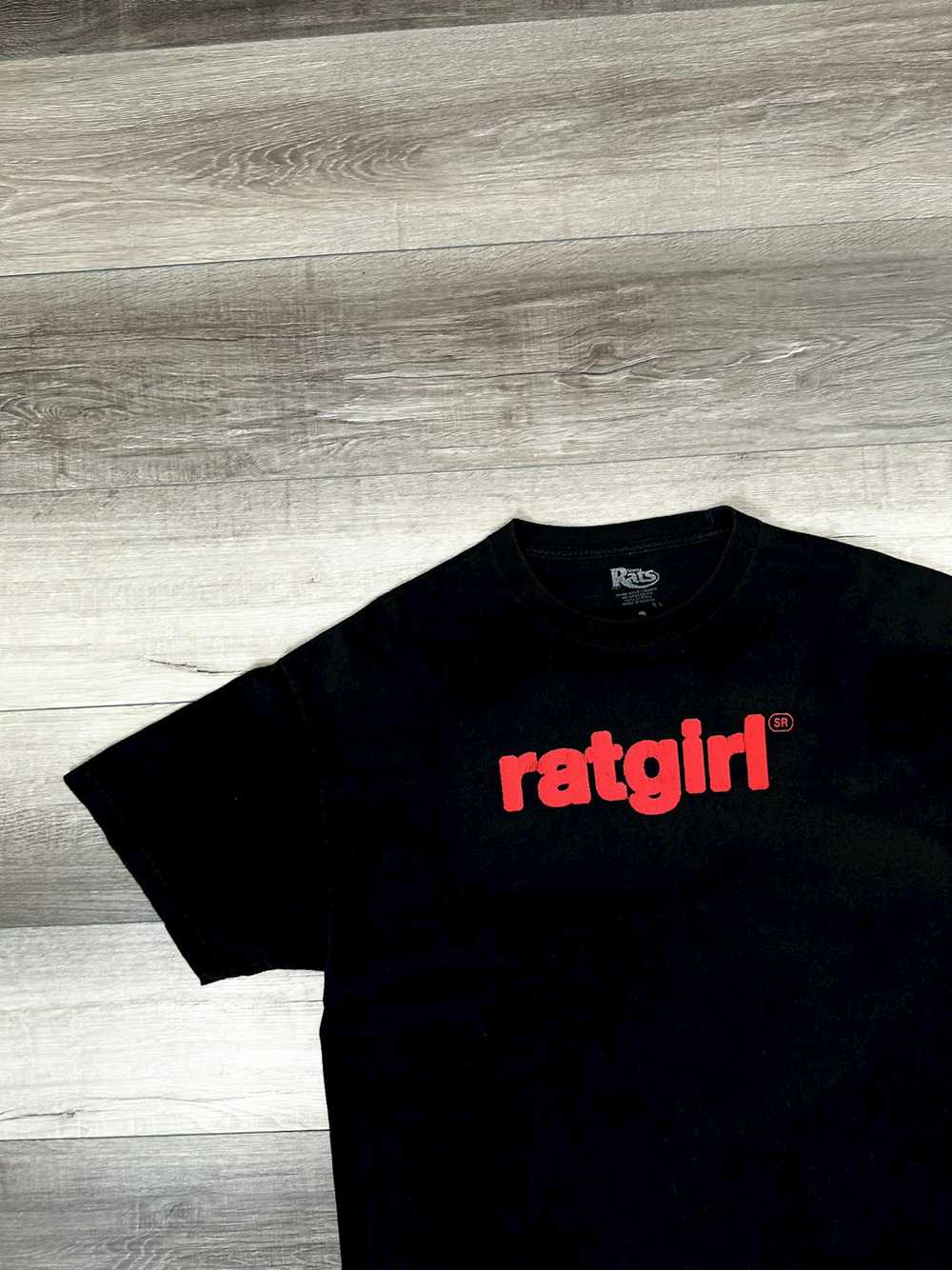 Stray Rats Stray Rats Ratgirl Black + Red Logo Te… - image 3