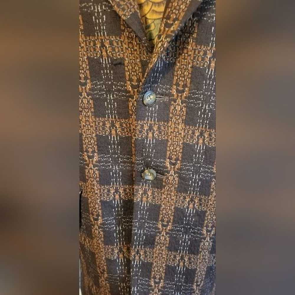 Men's Funky 60s/70s Two Tone Brown Patterned Vint… - image 10
