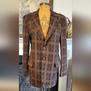 Men's Funky 60s/70s Two Tone Brown Patterned Vint… - image 1