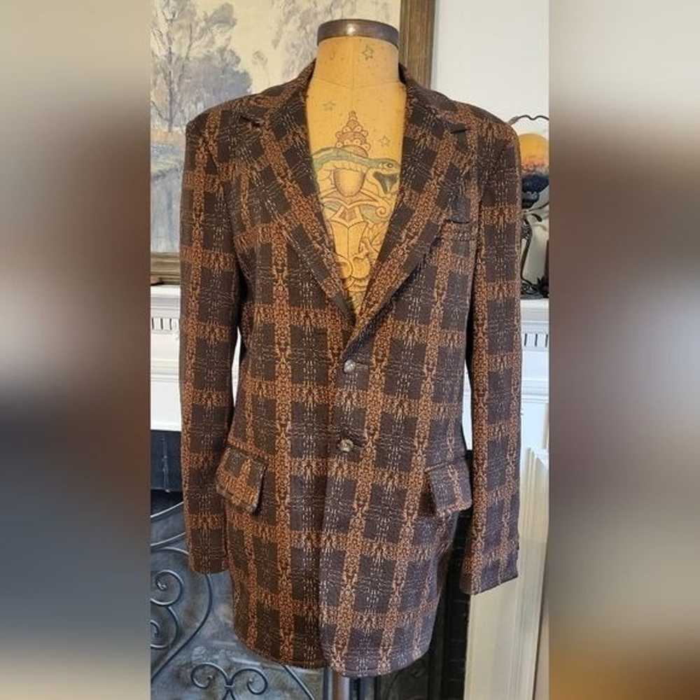Men's Funky 60s/70s Two Tone Brown Patterned Vint… - image 7
