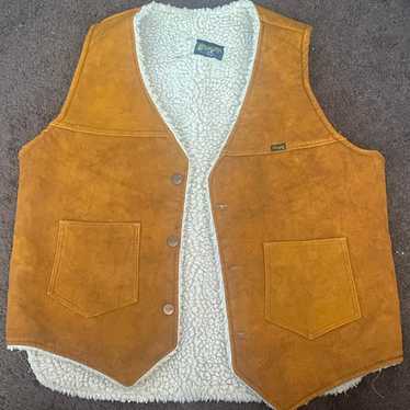 vintage 70s Brown Wrangler button up men’s vest - image 1